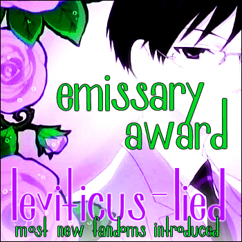 leviticus_lied wins the emissary award!